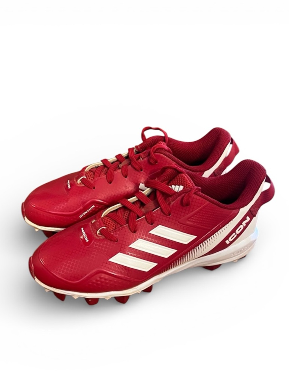 adidas Kids Red and White Icon Cleats